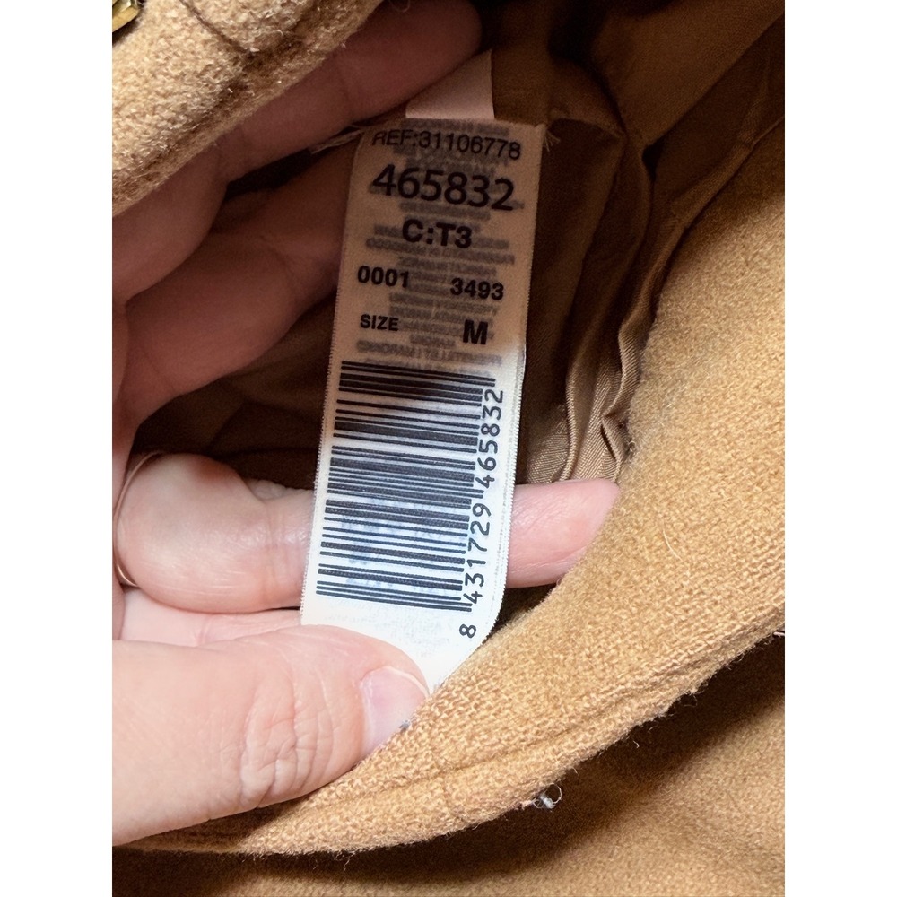 Mango Suit Jacket Women Small Tan Wool Blend Cropped Zip Up 31106778 - Picture 5 of 10
